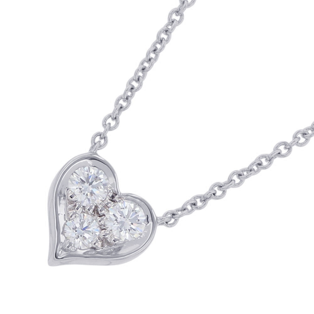 TIFFANY & CO. Silver Diamond Heart Necklace